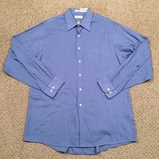 Van Heusen Shirt Mens Large Blue Striped Long Sleeve Button Up