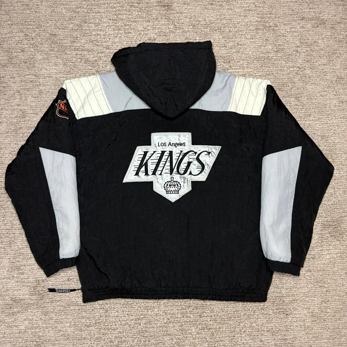 Vintage Los Angeles Kings Starter Jacket Large Pullover 1/2 Zip