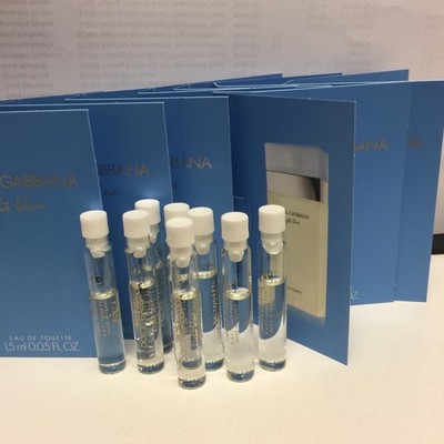 5-Dolce & Gabanna Light Blue Women  EDT .05 oz Sample Travel w card  NEW 5 pac