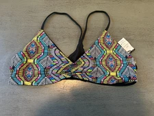 NEW colorful strappy L SPACE swimsuit bikini top size D cup