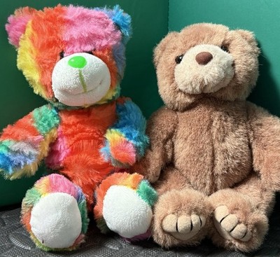 Totally Teddies Tie Dye Bear & Artistic Toys Brown Bear 8  Plush Lot Of 2