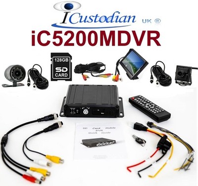 4 Kanäle 1080p Mobiler CCTV DVR Auto Taxi Digitaler Videorekorder KIT + KAMERAS + LCD