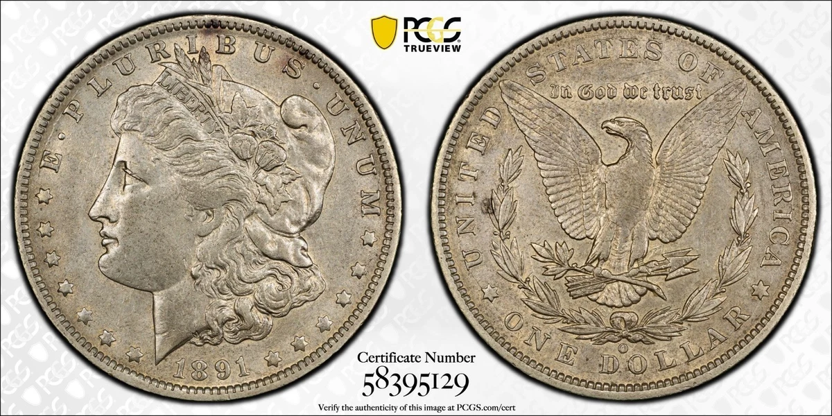 AU 50 Graded 1891 Year Morgan US Dollars (1878-1921) Just Listed 2026