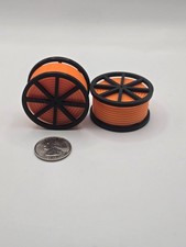 1/50 Scale Black Cable Reel With Orange Conduit Spool 2 Pack 