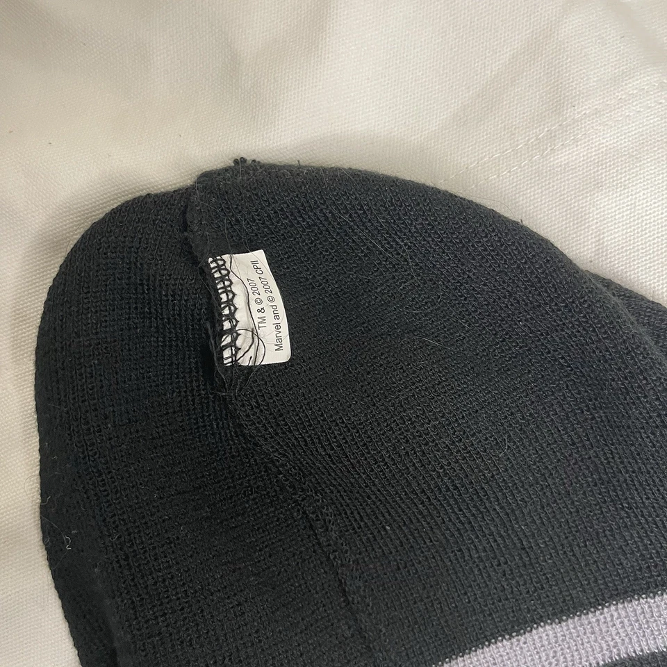 Spider-Man 3 Beanie 2007 Marvel CPI Black Knit Hat Symbiote Logo Vintage - Image 3 of 4
