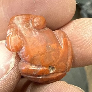 Pre Columbian Tairona Toad Effigy Pendant From Guatemala Carnelian Agate P834