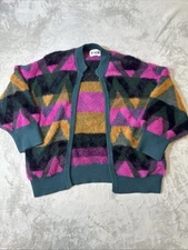 Bel kazan anthropologie os cardigan eyelash knit chevron open front sweater