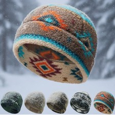 Winter Warm Fleece Beanie Hat Windproof Thermal Skull Cap Ski Cap for Men Women