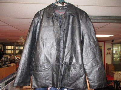 MENS GENUINE PHASE TWO BLACK LEATHER JACKET MEDIUM OUTER APPAREL BIKER JACKET QS