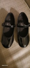 Girls Tap Shoes Size 9.5 Toddlers Black Patent Leather Tap Dancing Shoes