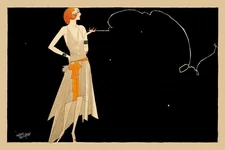 Where There's Smoke There's Fire Flapper Patterson 1920s Drawing Poster Print