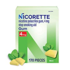 Nicorette 4mg Nicotine Gum 170 Pieces MINT Stop Smoking Aid 08/2026 