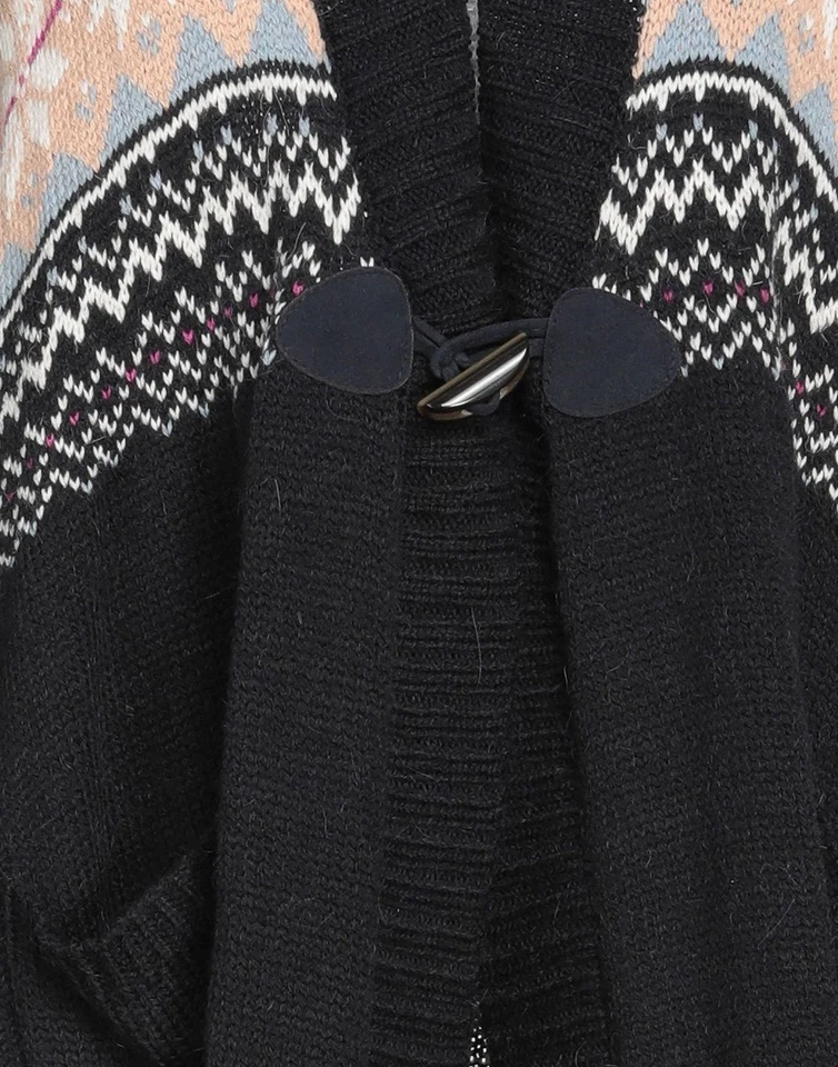 RRP€220 MY TWIN TWINSET Knitted Poncho Size L-XL Alpaca Wool Blend Hooded - Image 4 of 4