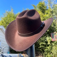 Brown Hat for Kids. Short Brim Felt Cowboy Hat. Sombrero Vaquero Marr n Ni os.