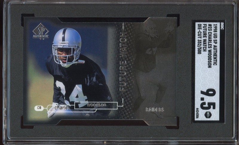 1998 SP Authentic Charles Woodson #23 (Die-Cut /500) - HOF Rookie - SGC 9.5 MNT+
