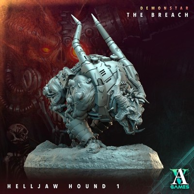 Helljaw Daemon Hound - 3d Printed Miniature - Sci-Fi - D&D - Pathfinder
