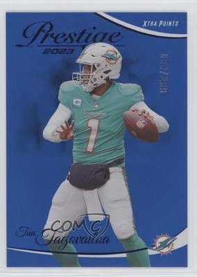 2023 Panini Prestige Xtra Points Premium Blue 9/299 Tua Tagovailoa #185 14dp