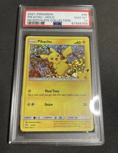 2021 POKEMON PIKACHU HOLO MCDONALDS 25TH ANNIVERSARY CARD PSA 10