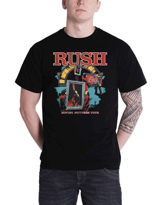 Rush T Shirt Moving Pictures Tour Band Logo Nue offiziell Herren Schwarz