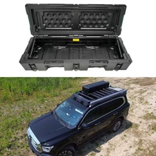 47.2" x 17" x 10.6" Matte Black Travel Cargo Roof Locking Storage Box w/Keys 90L