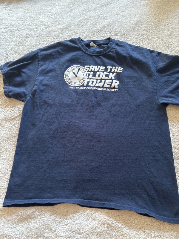 Save The Clock Tower T Shirt Funny Vintage Graphic 80s 90s Tee Cool Saying Large