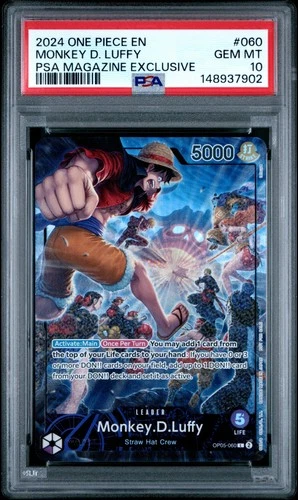 One Piece TCG ENGLISH - MONKEY.D.LUFFY - OP05-060 - PSA Magazine - PSA 10