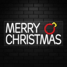 Merry Christmas Sign for Business Displays  LED Flex Neon  32"W x 13"H x 1"D