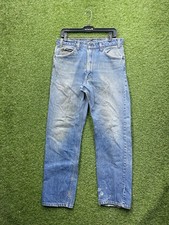 Vintage Levis 505 Jeans Mens 30x29 Orange Tab Repaired Regular Fit Straight Leg