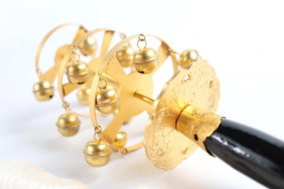 Toyoizumi Fukurei Kagura Suzu Shrine Bell Wand Miko Ritual Bell w/Wood Box Japan - Image 4 of 4