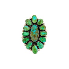 Sheila Becenti, Ring, Sonoran Gold Turquoise, Navajo, Adjustable 8"