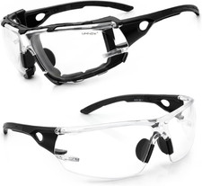 Photochromic Safety Glasses, Scratch Resistant Wraparound Lenses