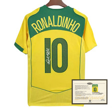 Brasilien Ronaldinho 2004 Retro Edition &ndash; Signiertes Replica-Trikot &ndash; XXL