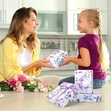 100 Sheets Purple Wildflower Tissue Paper, 20x14in Purple Wildflower Wrapping...