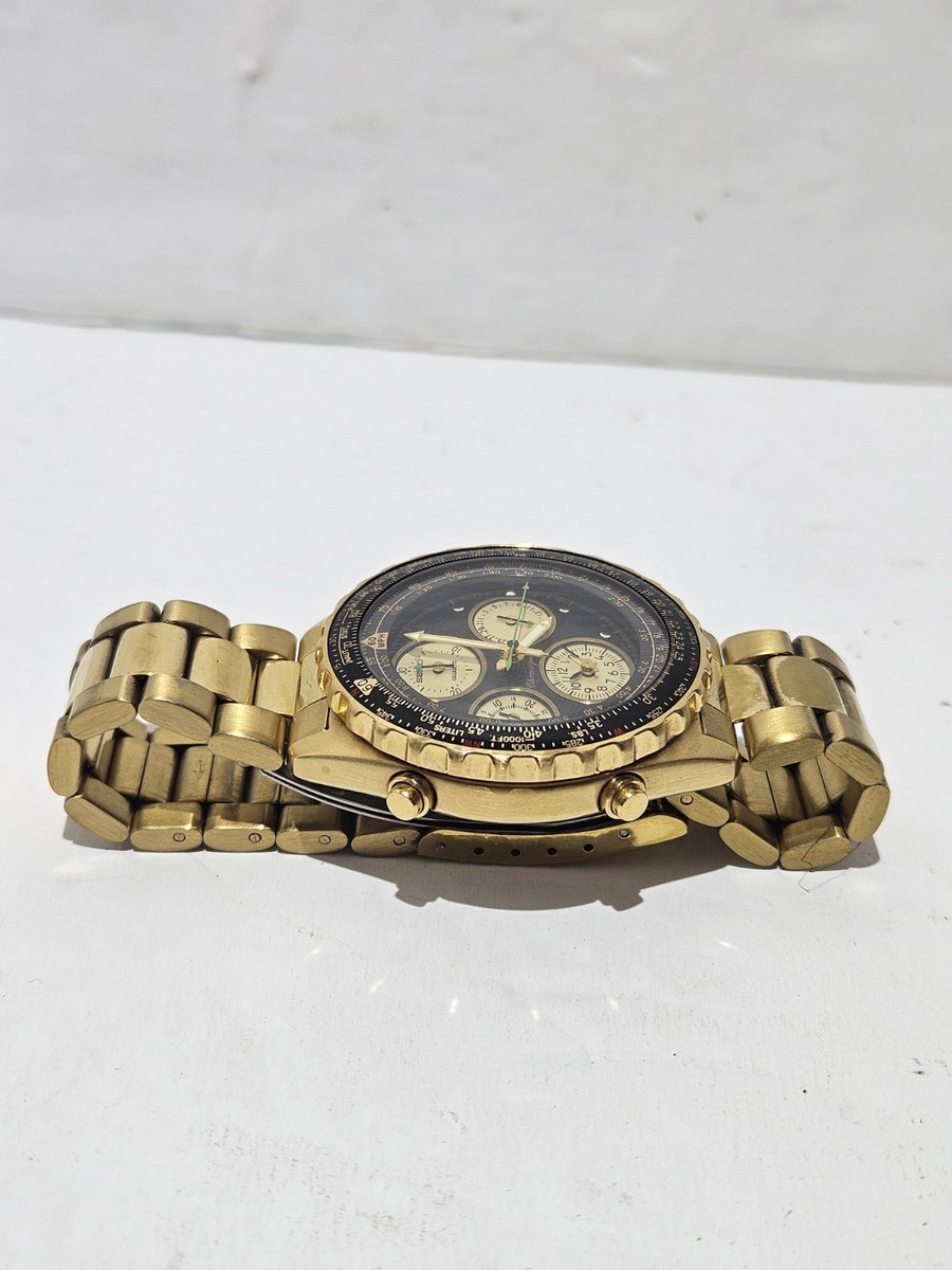 Vintage Seiko Flightmaster 7T34-6A09 Quartz Chronograph Men's