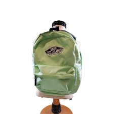 Vans Off the Wall unisex lime green backpack, outside and inside pockets