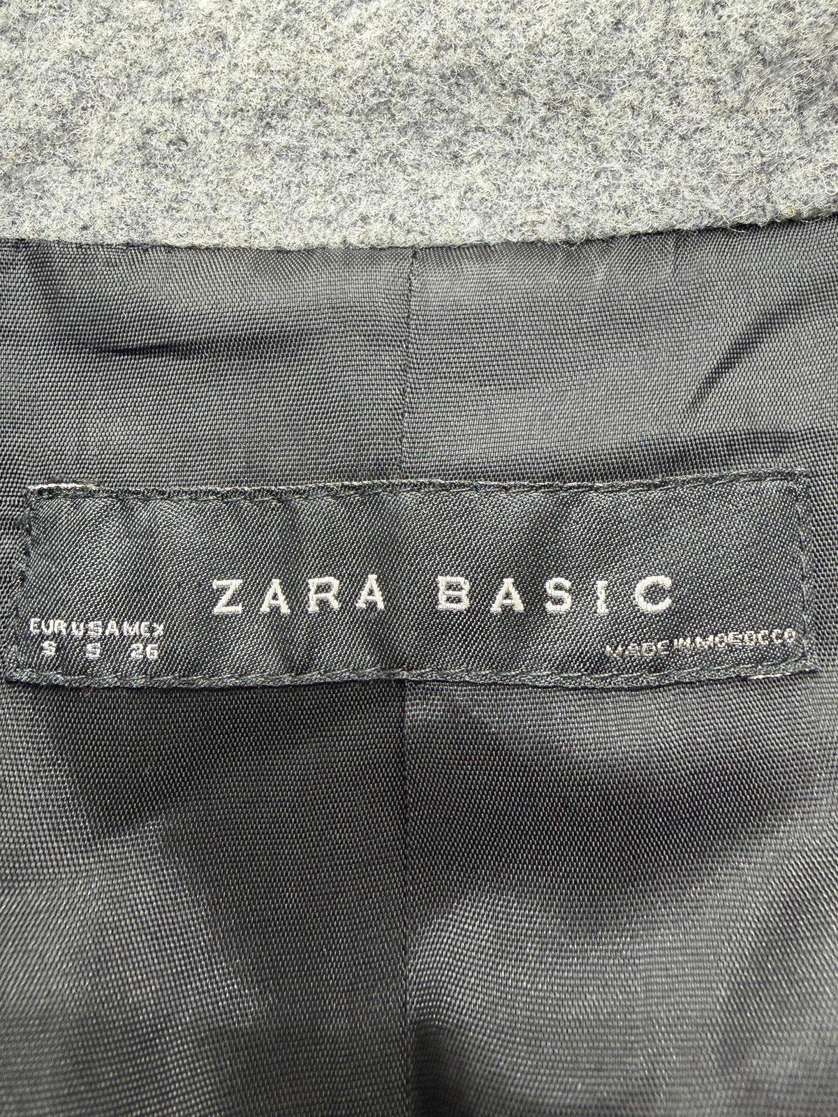 Zara Basic Jacket Womens Small Gray Wool Blend As… - image 4