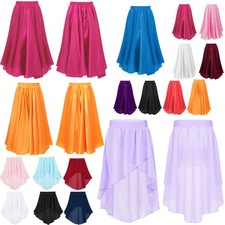 Kids Girls Chiffon Dance Skirt Lyrical Ballet Latin Jazz Stage Performance Party