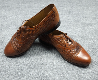 Mezlan Martinique Mens 11 W Brown Woven Leather Weaved  display picture 3
