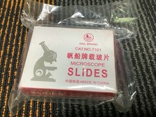 Microscope Slides Clear Glass Round Edges (50 Ct.) Sail Brand, CAT.NO. 7101, New