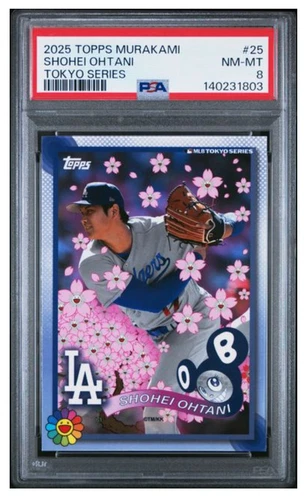 2025 TOPPS TAKASHI MURAKAMI MLB WORLD TOUR TOKYO SERIES #25 SHOHEI OHTANI PSA 8