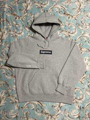 SUPREME BOX LOGO HOODED SWEATSHIRT (LARGE) (HEATHER GREY) FW25 NEW