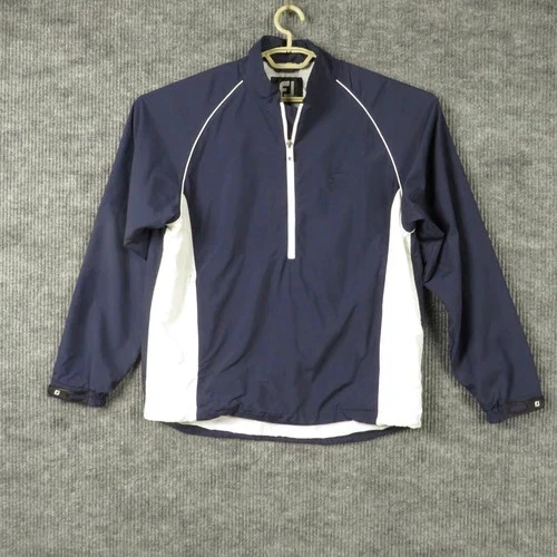 FJ FootJoy Jacket Mens Medium Golf Sports Long Sleeve 1/2 Zip Up Zip Pockets