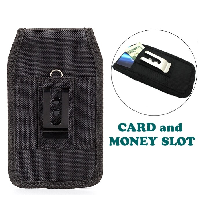 Holster Rugged Case Belt Clip Canvas Cover Pouch Carry for Cell Phones