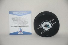 SAN JOSE SHARKS EVANDER KANE SIGNED AUTOGRAPHED HOCKEY PUCK BAS COA H56174