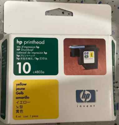 HP  10 Yellow Ink Printhead c4803a Genuine NEW, hp color printer designjet