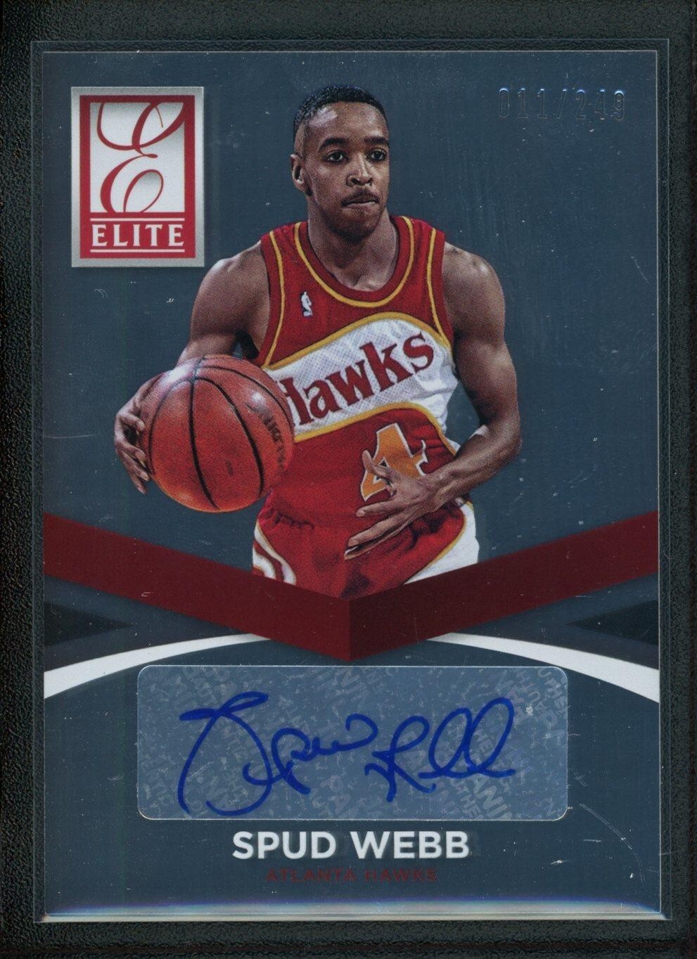2014-15 SPUD WEBB 011/249 AUTO PANINI DONRUSS ELITE AUTOGRAPHS
