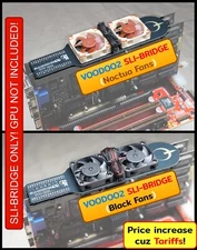 3DFX VOODOO 2 SLI-BRIDGE COOLING FAN PCB BACKLIT LOGO --(NOCTUA FANS)--