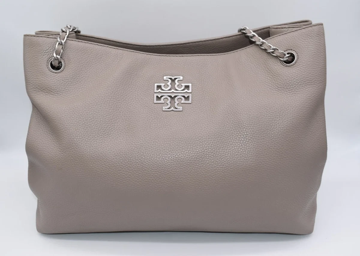 Tory Burch Britten Triple Compartment Tote Bag in French Gray
