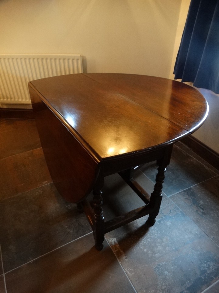 Antique Georgian Oak Gateleg Drop-Leaf Dining Table | eBay UK