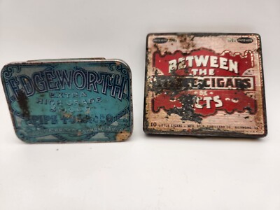 old tobacco tins ebay Antique/Vintage Edgeworth and Between the Acts Tobacco Tins. Original  Hinged